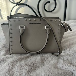 Gray studded Michael Kors purse